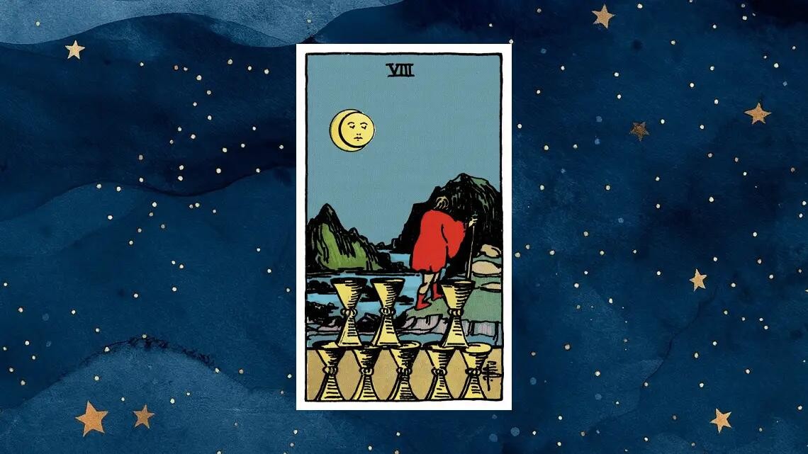 Вісімка Кубків Таро: Відхід від Порожнечі до Справжнього Сенсу Життя